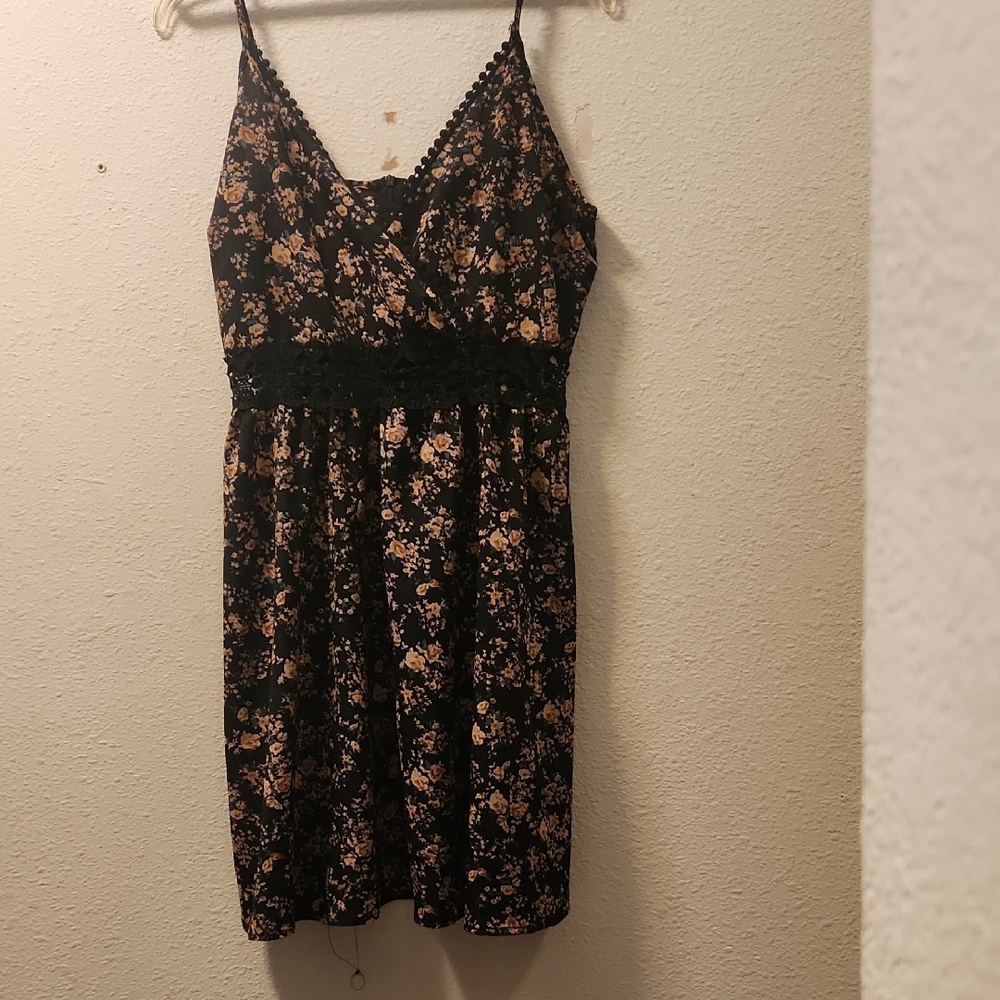 Shein Black Floral Dress